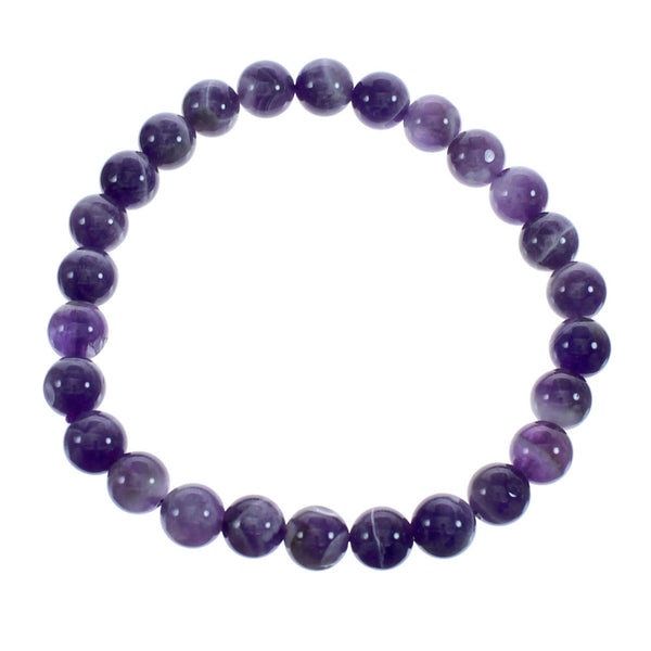 Native American Amethyst Stretch Bead Bracelet JX123409