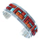Navajo Sterling Silver Multicolor Cobble Inlay Cuff Bracelet AX123713