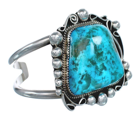 Navajo Sterling Silver Turquoise Jewelry Cuff Bracelet AX123794
