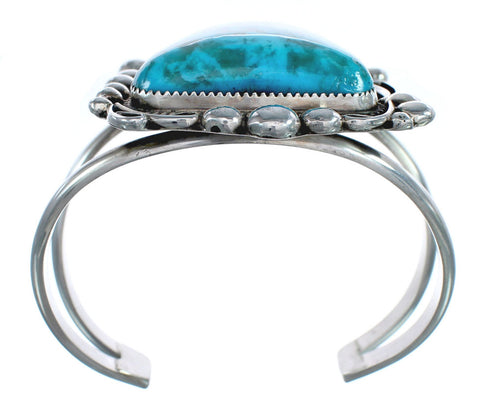 Navajo Sterling Silver Turquoise Jewelry Cuff Bracelet AX123794