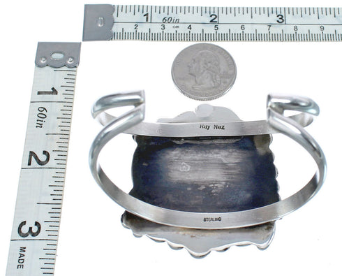 Navajo Sterling Silver Turquoise Jewelry Cuff Bracelet AX123794