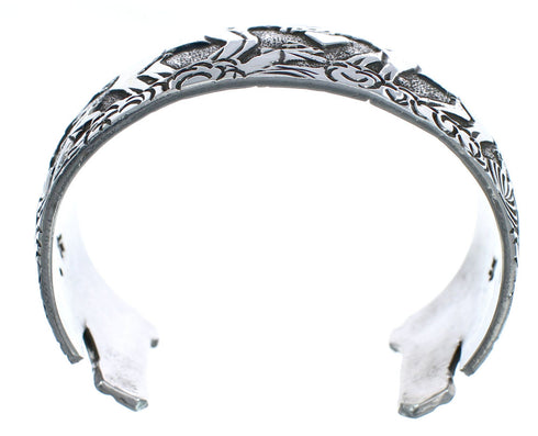 Native American Navajo Sterling Silver Horse Cuff Bracelet JX123852