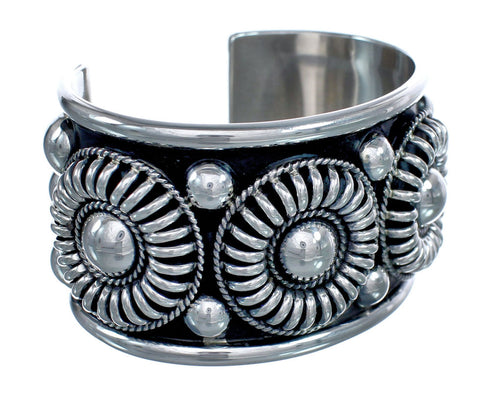 Navajo Authentic Sterling Silver Cuff Bracelet JX123798