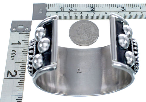 Navajo Authentic Sterling Silver Cuff Bracelet JX123798
