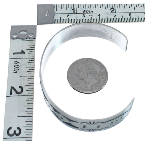 Native American Navajo Sterling Silver Cuff Bracelet JX123801