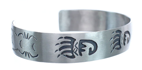 Native American Navajo Sterling Silver Bear Paw Cuff Bracelet JX123805