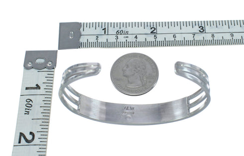 American Indian Sterling Silver Opal Inlay Cuff Bracelet AX123903
