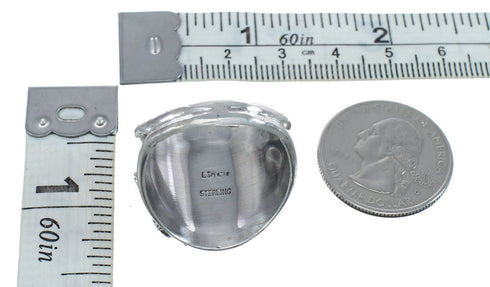 Genuine Sterling Silver Leaf Turquoise American Indian Ring Size 12-3/4 AX123960