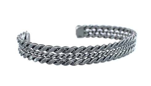 Native American Navajo Genuine Sterling Silver Cuff Bracelet JX123920