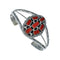 Native American Navajo Sterling Silver And Coral Cuff Bracelet JX123919