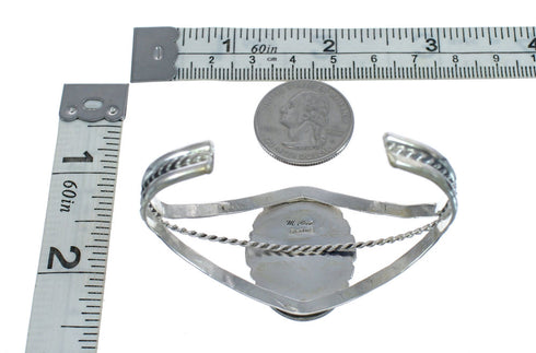 Native American Navajo Sterling Silver And Coral Cuff Bracelet JX123919