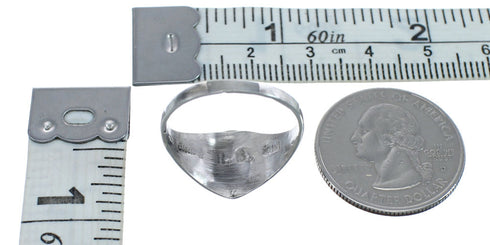 Native American Zuni Multicolor Genuine Sterling Silver Ring Size 9-1/2 JX124002