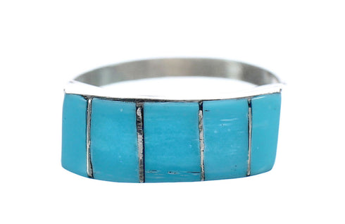 Native American Zuni Sterling Silver Turquoise Ring Size 9-1/2 JX124075