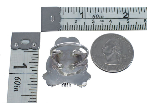 Owl Sterling Silver Zuni Multicolor Multistone Ring Size 7-1/4 JX124023