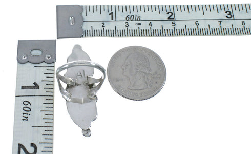 Native American Zuni Turquoise And Coral Leaf Ring Size 7-1/4 JX124120