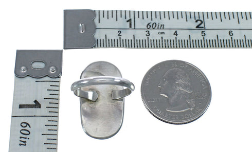 Native American Zuni Mulitcolor Multistone Sterling Silver Ring Size 7-1/4 JX124096