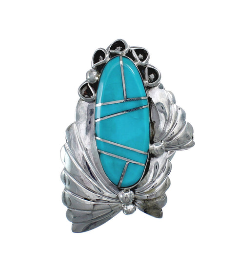 Native American Navajo Turquoise Sterling Silver Ring Size 10 JX124132