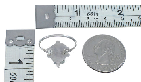 Native American Turquoise Opal Sterling Silver Turtle Ring Size 6-1/4 JX124165