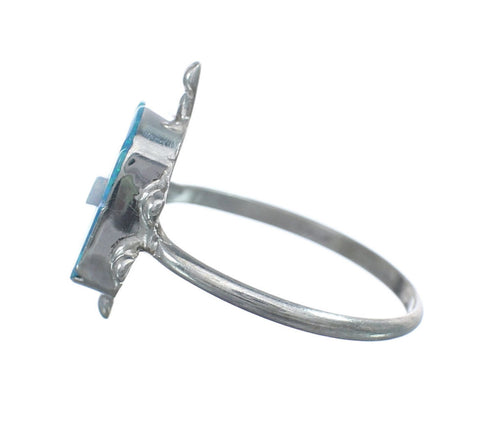 Native American Multicolor Opal Sterling Silver Turtle Ring Size 6-3/4 JX124183