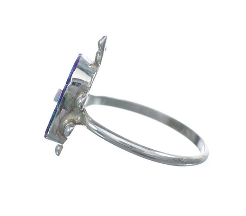 Native American Multicolor Opal Sterling Silver Turtle Ring Size 6-1/2 JX124196