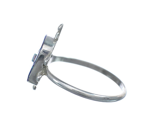 Native American Multicolor Opal Sterling Silver Turtle Ring Size 6-1/2 JX124199