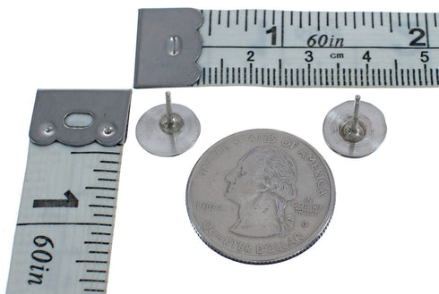 Native American Navajo Authentic Sterling Silver Post Stud Earrings AX124330