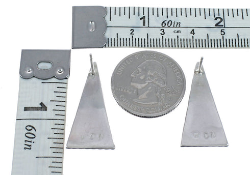 Native American Zuni Sterling Silver Multicolor Post Earrings JX124217