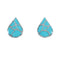 Native American Zuni Turquoise Inlay Tear Drop Post Earrings JX124216