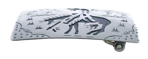Native American Navajo Sterling Silver End Of The Trail Belt Buckle JX124335