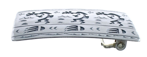 Native American Navajo Sterling Silver Kokopelli Bear Paw Belt Buckle JX124337