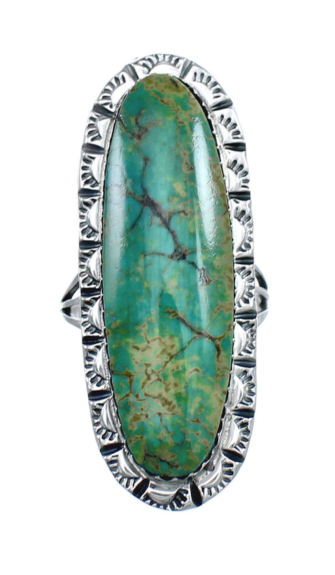 Native American Sterling Silver And Turquoise Ring Size 5-1/4 AX124599