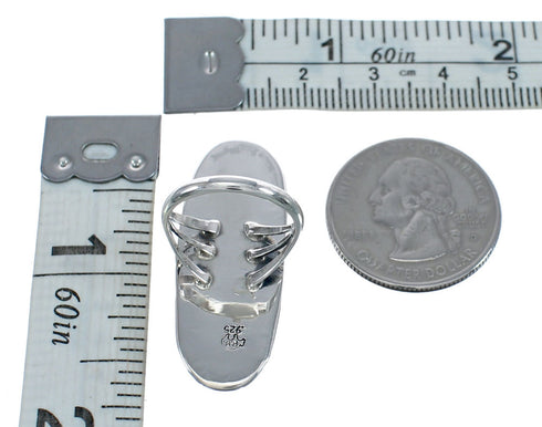 Native American Sterling Silver And Turquoise Ring Size 5-1/4 AX124599