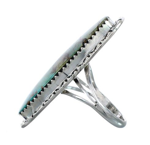 Native American Sterling Silver And Turquoise Ring Size 5-3/4 AX124606