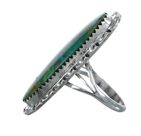 Native American Sterling Silver And Turquoise Ring Size 6-3/4 AX124610