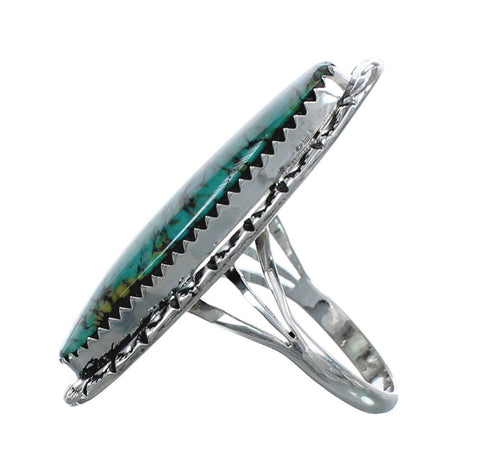 Native American Sterling Silver And Turquoise Ring Size 6-3/4 AX124613