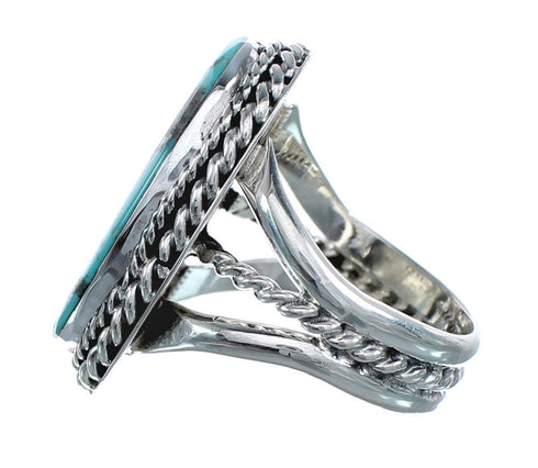Native American Turquoise Genuine Sterling Silver Navajo Ring Size 13 AX124651