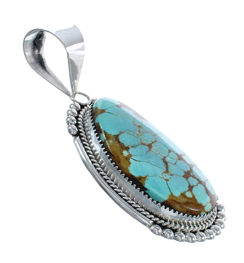 Native American Zuni Genuine Sterling Silver Turquoise Pendant JX124501