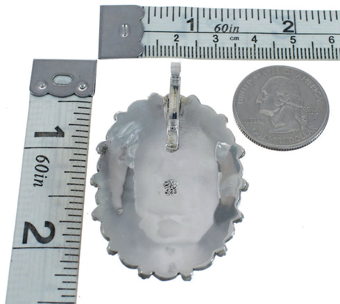 Native American Navajo Turquoise Old Pawn Style Sterling Silver Pendant JX124458