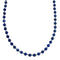 Native American Navajo Lapis Bead Sterling Silver Necklace JX124561