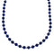 Native American Navajo Lapis Bead Sterling Silver Necklace JX124563