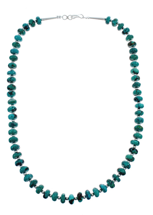 Southwestern Turquoise Authentic Sterling Silver Bead Necklace JX124636