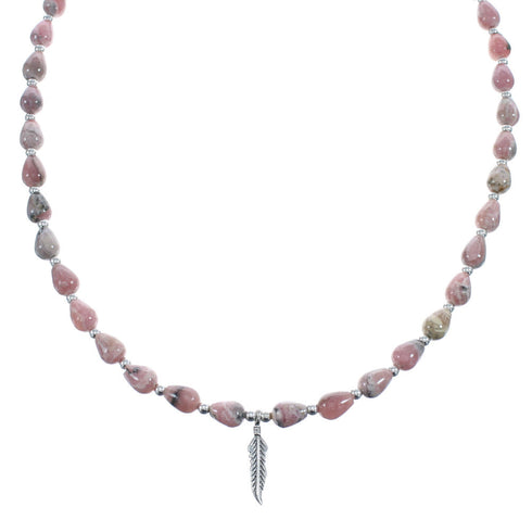 Southwestern Rhodochrosite Authentic Sterling Silver Bead Necklace JX124637