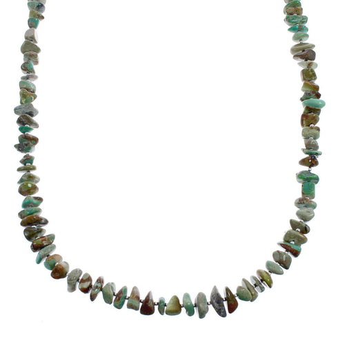 Southwestern Kingman Turquoise Bead Sterling Silver Necklace AX124706