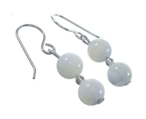 Sterling Silver Mother of Pearl Bead Hook Dangle Earrings AX124719