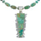 Native American Kingman Turquoise Inlay And Sterling Silver Bead Necklace And Pendant Set AX124775