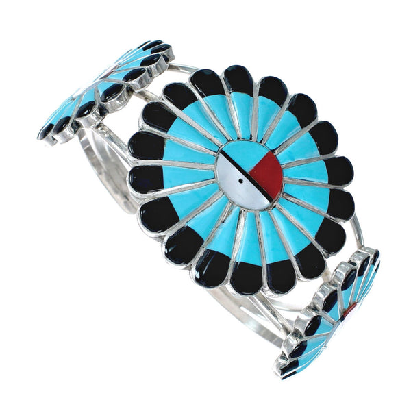 Multicolor Zuni Sun Sterling Silver Cuff Bracelet AX124855