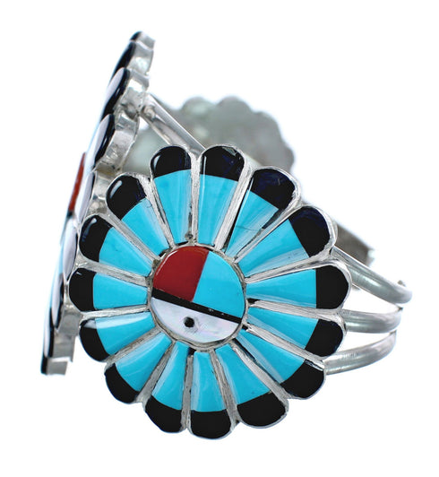 Multicolor Zuni Sun Sterling Silver Cuff Bracelet AX124855