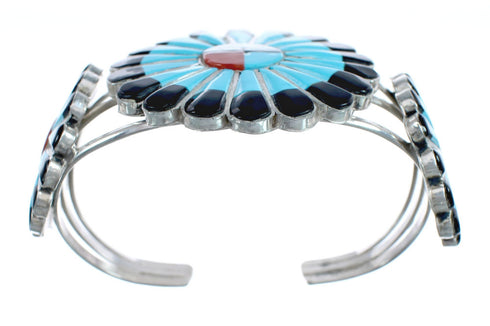 Multicolor Zuni Sun Sterling Silver Cuff Bracelet AX124855