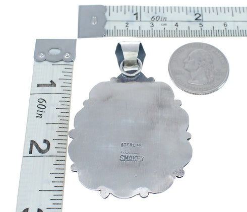 Native American Navajo Genuine Sterling Silver And Turquoise Pendant JX125075