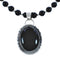 Native American Onyx Sterling Silver Bead Necklace JX125431